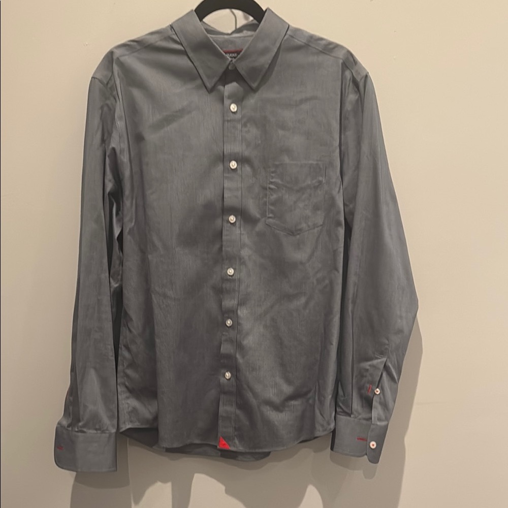 UNTUCKit Gray Dress Shirt with Point Collar